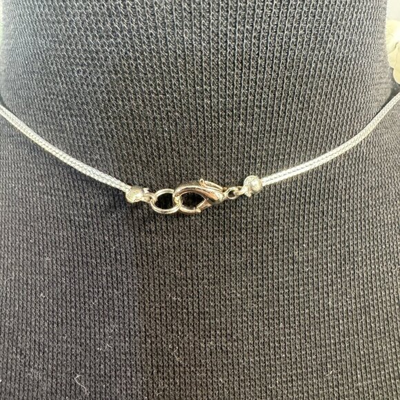 Handcrafted Beaded Necklace With Silver and Clear and White  Accents - Picture 3 of 3